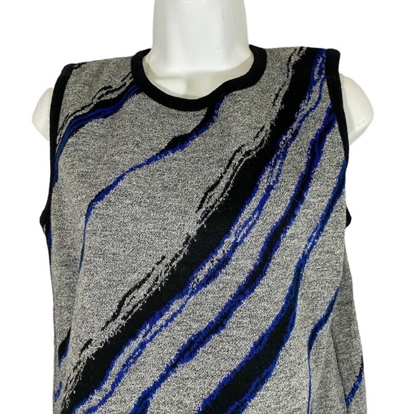 Karen Lessly Size Small Sweater Sleeveless Crew Neck Knitted Abstract Print - Picture 4 of 6